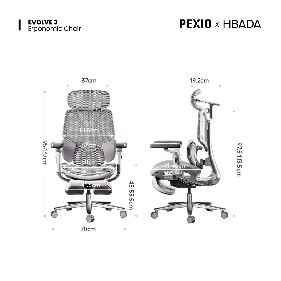 Pexio X HBADA Kursi Kantor Ergonomis Evolve 3